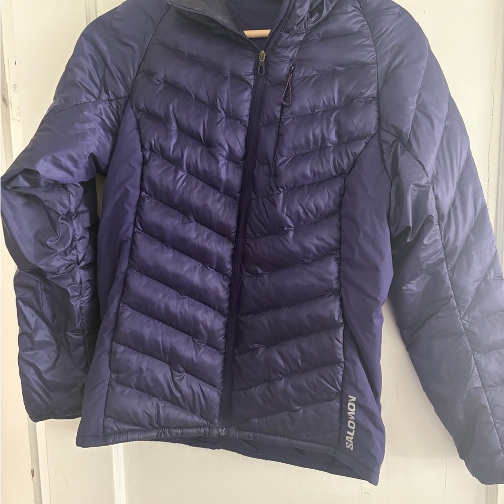 Purple Hooded Puffer Jacket
